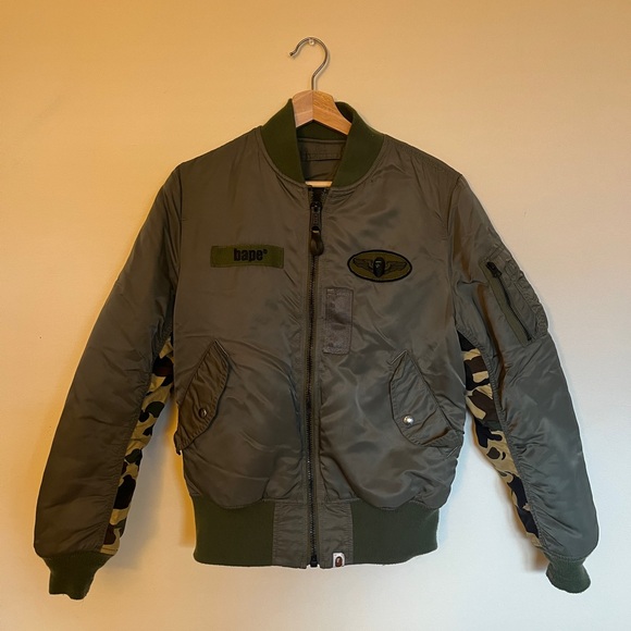 Bathing Ape | Made in Japan | Men’s Medium | Bomber Jacket | Khaki - Picture 1 of 5